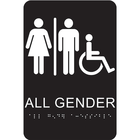 Hy-Ko Braille All Gender Signs 6" x 9", 3PK A20162